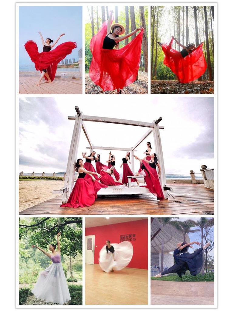 Agent 720 Scarlet Chiffon Classical Dance Skirt