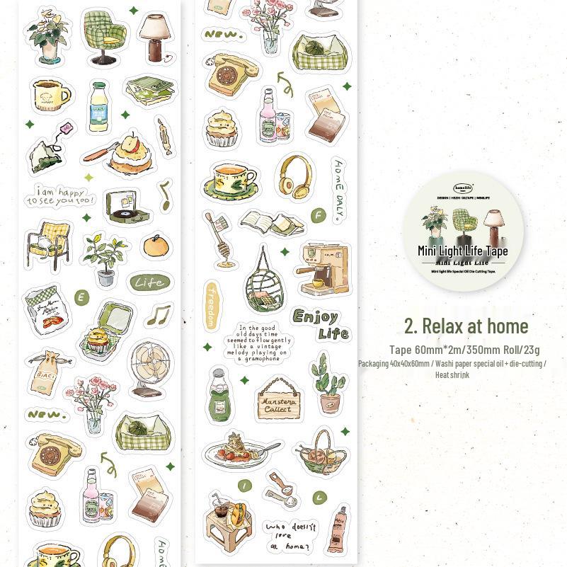 Retro Coffee-Themed Mini Journal Tape Set
