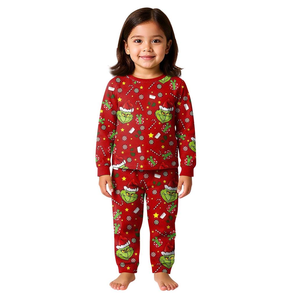 Christmas Prints Family Matching Long Sleeve Tops+Pants Set Family Matching Sets