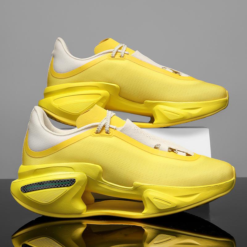 

2025 spring new youth ultra-light cushioning non-slip running shoes men s versatile student professional racing sports shoes 44 лимонно-желтый