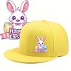 Happy Easter Rabbit Egg Print Polyester Baseball Cap Adjustable Snapback Hat for Casual Daily Wear