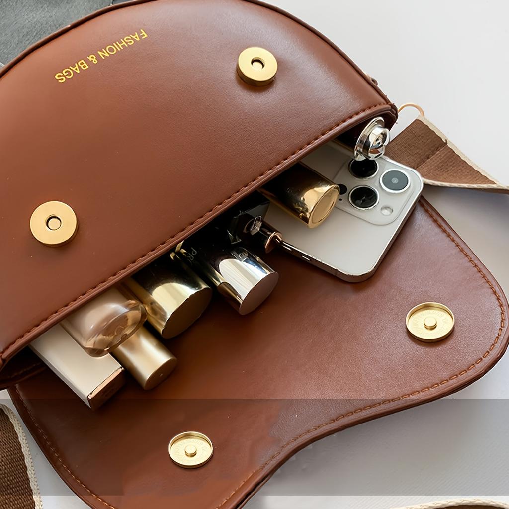 [Leopard Crossbody Bag] Stylish Women's Crossbody Bag - Synthetic Faux Leather, Solid Color Leopard Print Flap, Magnetic Closure
