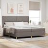 Boxspring bed with LED light strips Taupe 200 x 200 cm Fabric