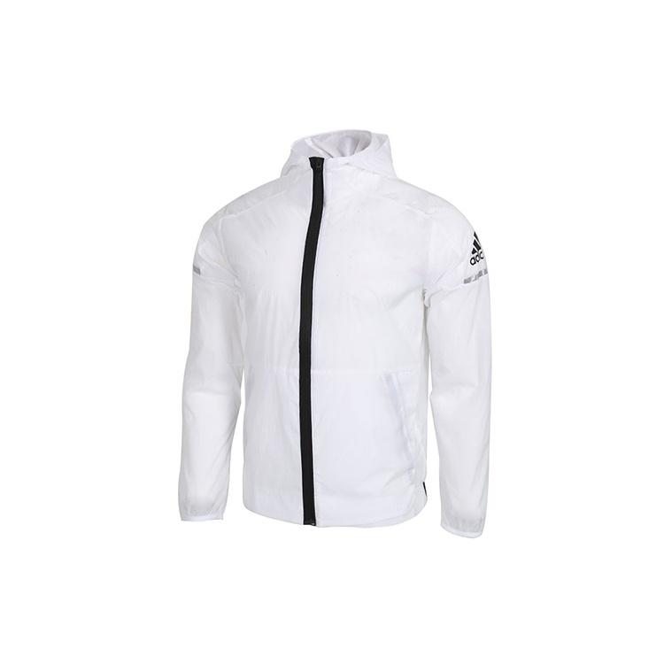 adidas Wb Light logo Printing Woven Sports Hooded Jacket White Men s FI8758 M