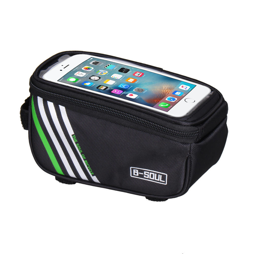 

Rainproof Bicycle Bag Frame Front Top Tube Cycling Bag Reflective 6.5in Phone Case Touchscreen Bag MTB Bike Accessories чорний