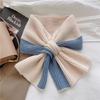 Stylish Ladies' Knitted Scarf Crossed Designs Neck Warmer Cosy Solid Color Blocking Scarf for Autumn and Winter Comfort