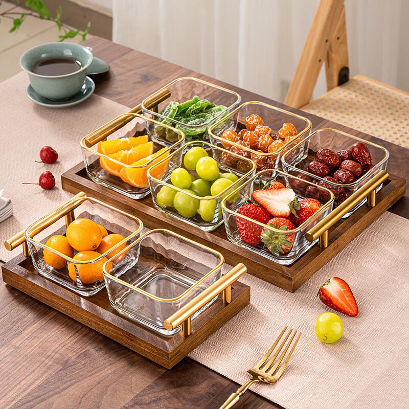 Hanyou Solid Wood Partitioned Serving Tray Set