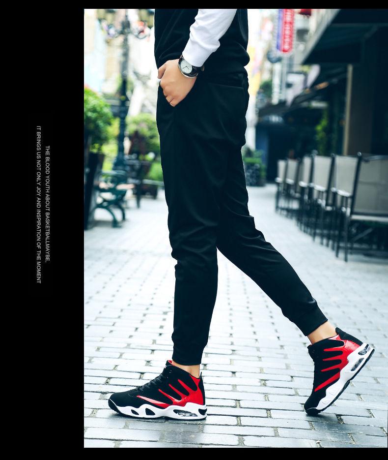 2025 Höst/Vinter Herr Mellanhöga Koreansk Stil Basketbollskor för Studenter, Trendiga Sport Battle Boots.