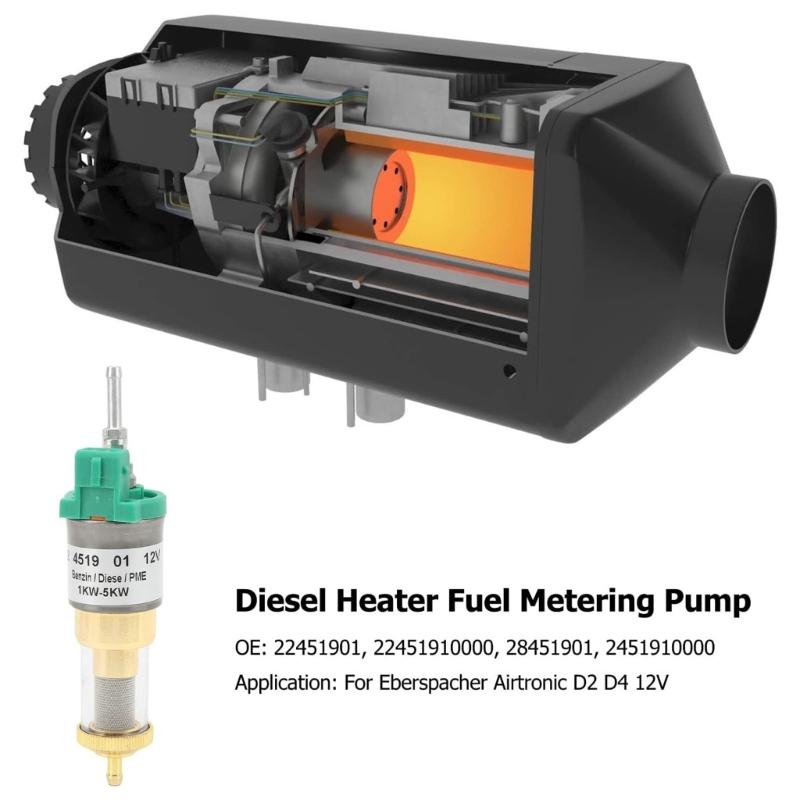 Long Lasting Waterproof Fuel Dosing Pump Low Noise Diesels Heating for Heating Systems Keep Machine Running Smoothly 12V