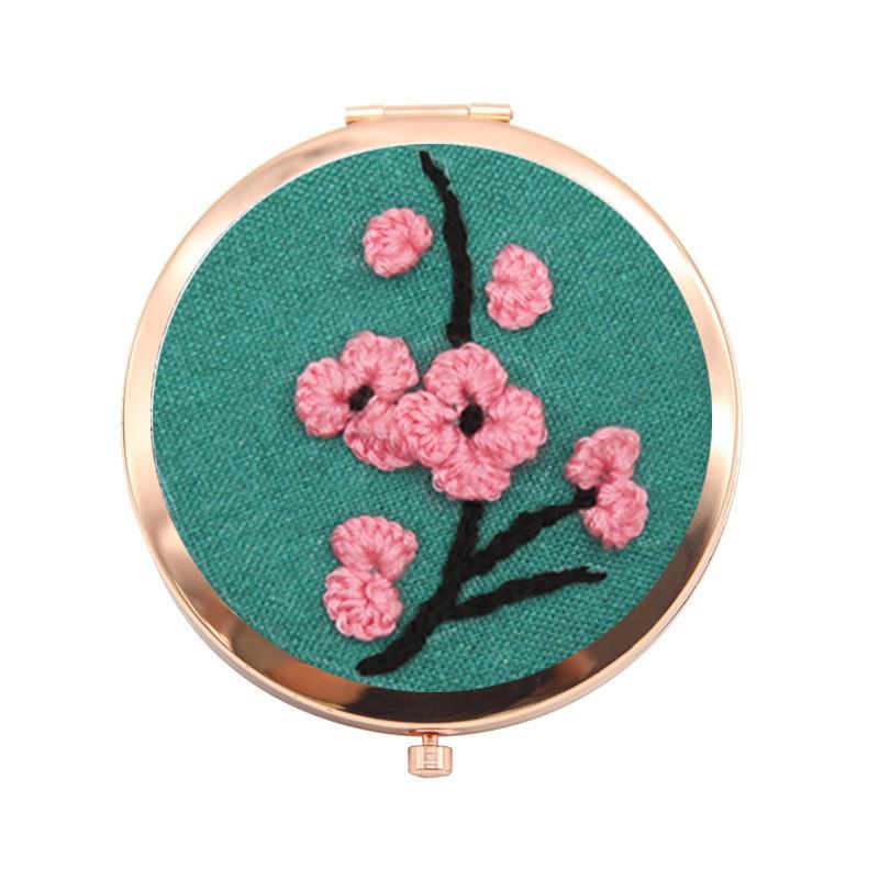 

Набор для вышивания двусторонней вышивкой с цветочным мотивом «Сделай сам»: Портативное зеркало для макияжа ручной работы для начинающих Mirror Color - Gold