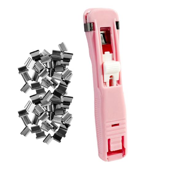 Paper Clip Pusher Set, No Hole Punching Clip Dispenser, Lightweight PC Plastic Shell Multiple Colors Office School Use