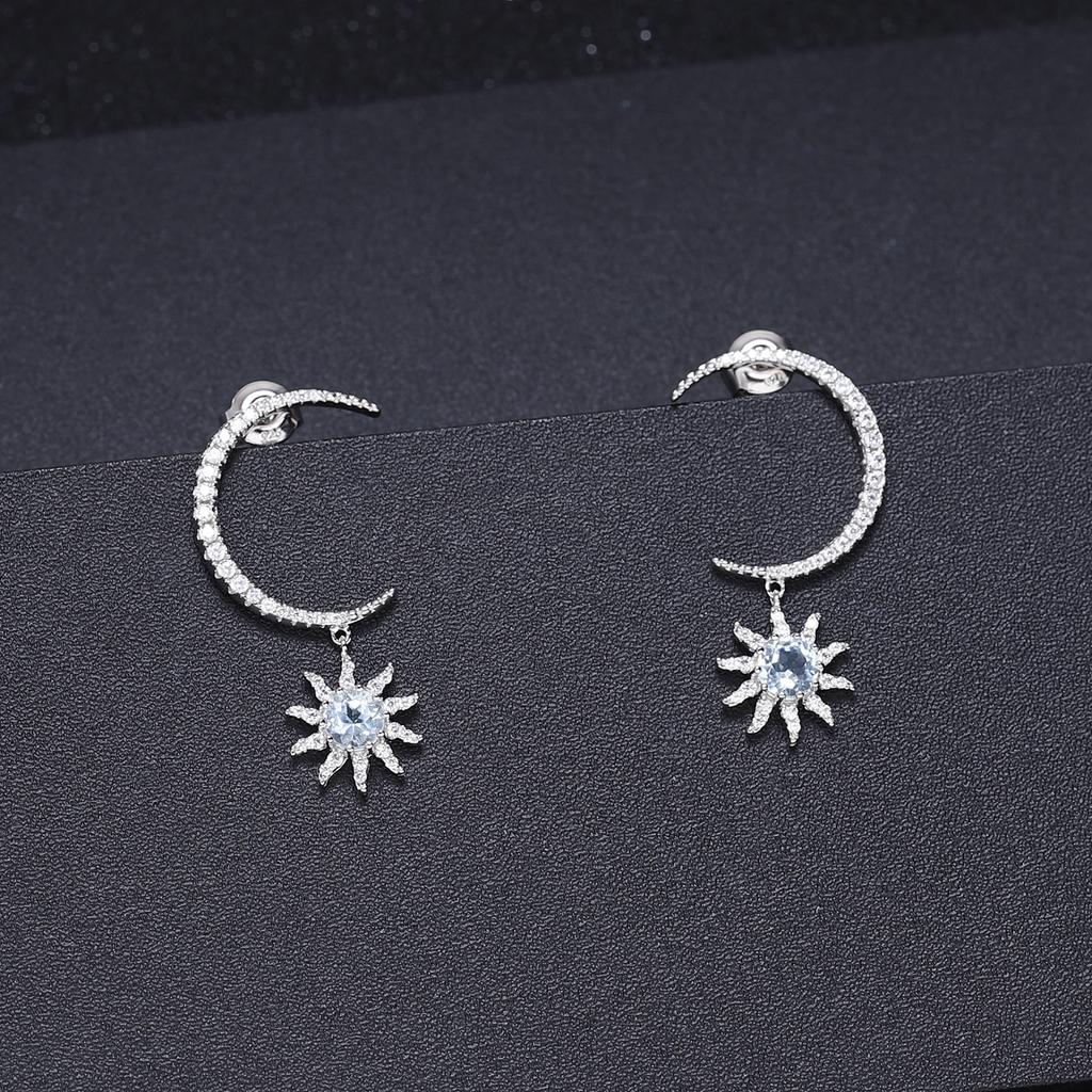 Orecchini pendenti stile lusso leggero romantico francese da designer originale argento s925 intarsiati con pietre preziose orecchini con ametista naturale