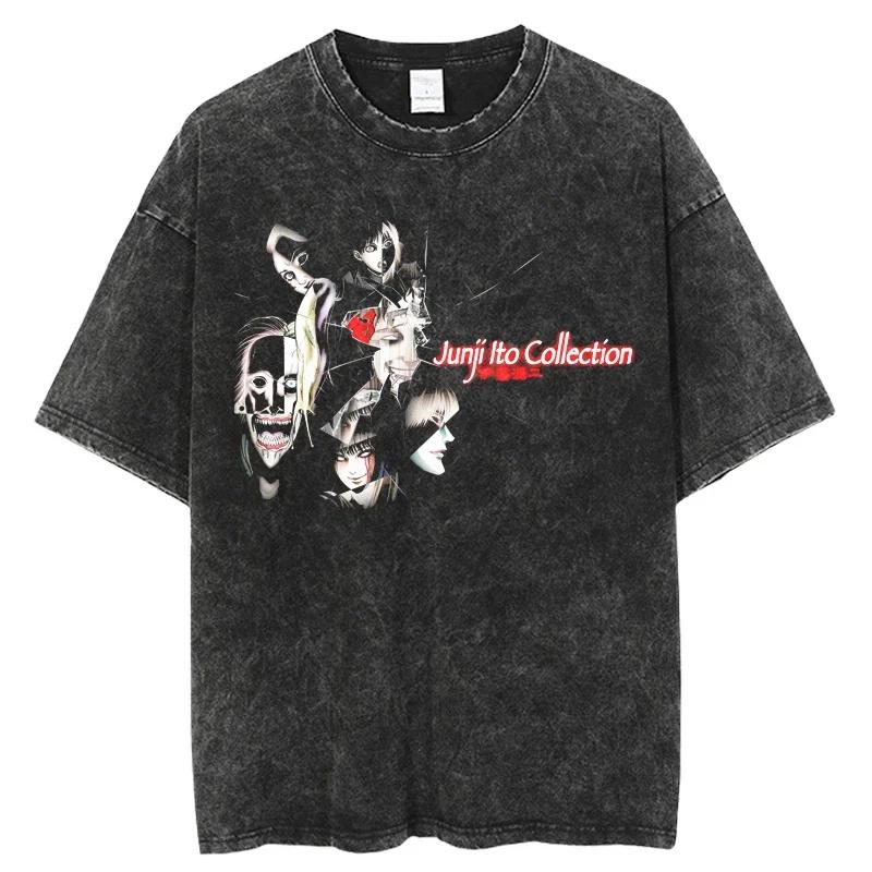 Streetwear Oversize Acid Tričko Pro Muže Ženy Thriller Komiksová Grafika Tričko Léto Prané Staré FuJiang Anime Top Trička