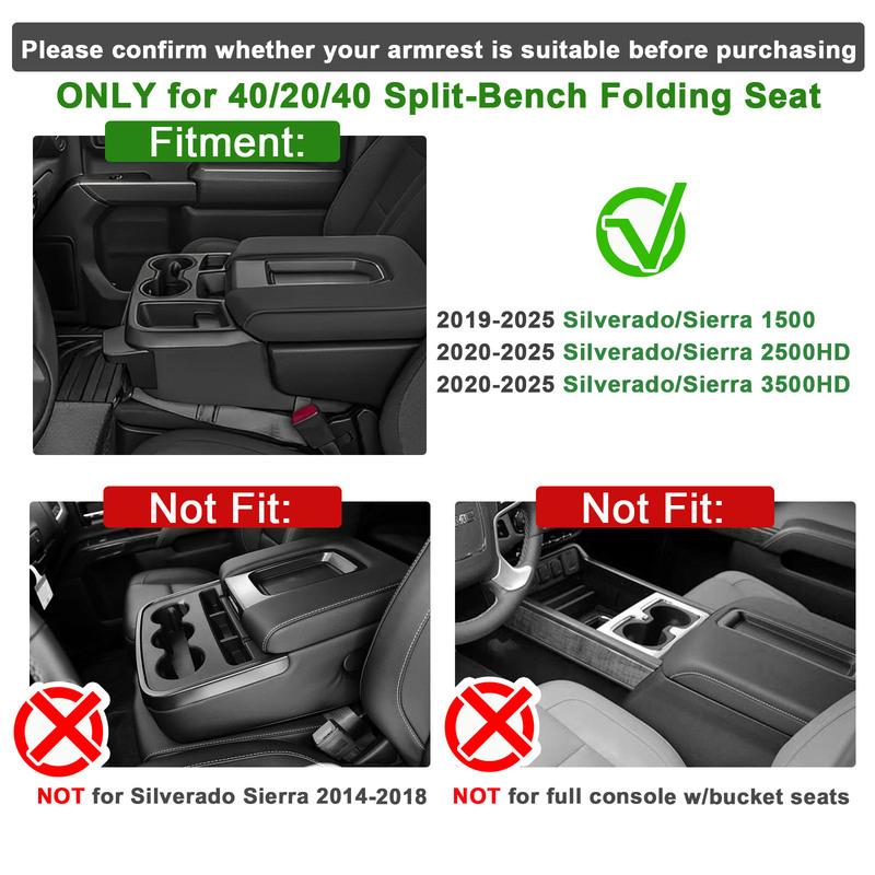 Center Console Hanging Storage Organizer For -2025 Chevy Silverado/GMC Sierra Interior Armrest Hanging Car Storage Box Tray