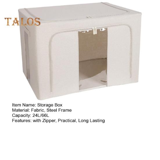 Clothes Storage Bins with Metal Frame Stackable Storage Box Zipper Closure Closet Organization Foldable Clothing Storage Bins with Lids