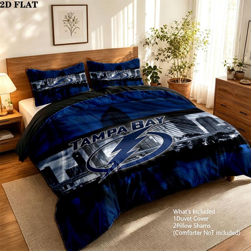 Tampa Bay Muster Bettwäsche Steppdecken-Set Bettdeckenbezug Kissenbezug Heimdekoration Geburtstagsgeschenk (1 * Bettbezug + 2 * Kissenbezug ohne Füllung)