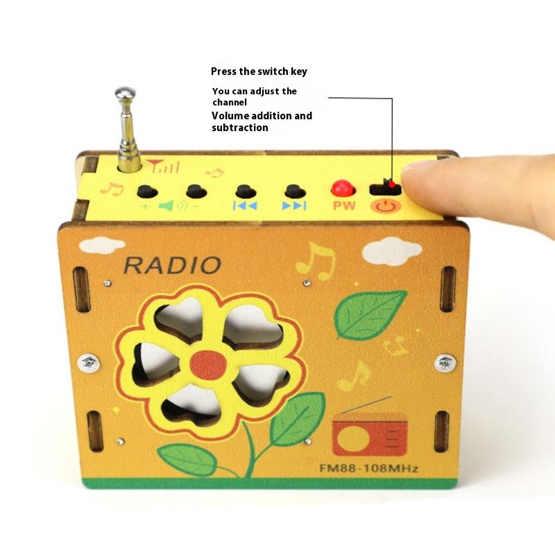 DIY FM Radio Model Decoration Toy Wooden Science Experiment Set Scientific Enlightenment Puzzle Experiment Children's Puzzle
