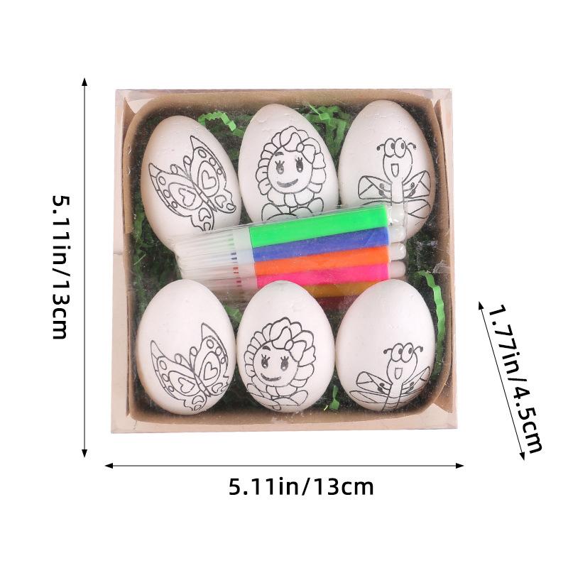 Latest Creative Easter Handmade Painted Easter Egg Set Diy Animation Bunny Egg Children'S Handmade Present Hand-Painted Easter Eggs