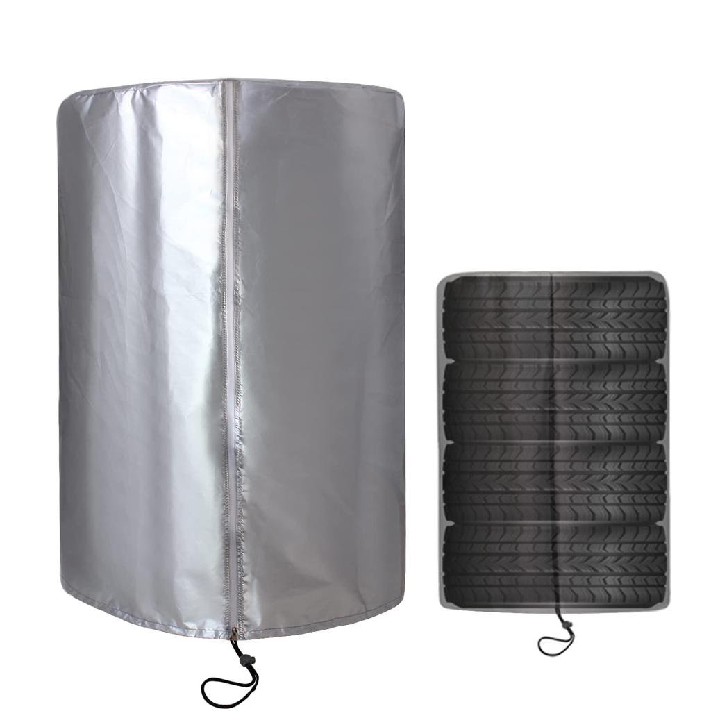 ZATOOTO YWLYLTZ01-LS Tire Cover, Outdoor Storage, Waterproof, 4 Pieces, Width 33.5 X Height 47.2