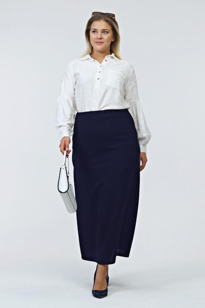 Stil Femei Fusta Marime Mari Talie Elastica Fusta Marime Plus Captusita Tesatura Tricotata Otel Negru