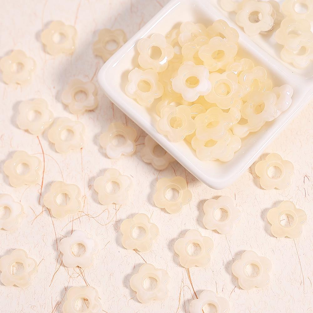 16mm Gradient Plum Blossom Resin Beads, Five-Petal Flower for Handmade DIY Bracelets & Necklaces