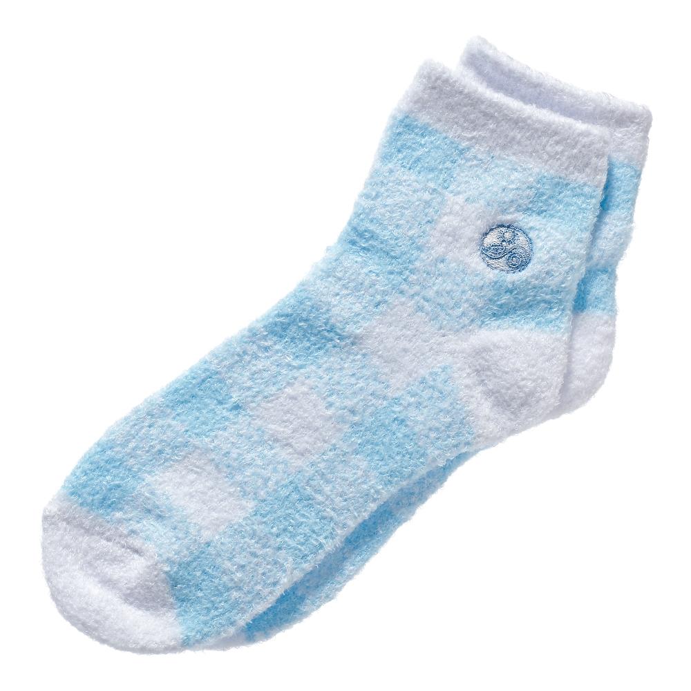 Earth Therapeutics Plaid   Solid Blue Aloe Socks 2 Ct