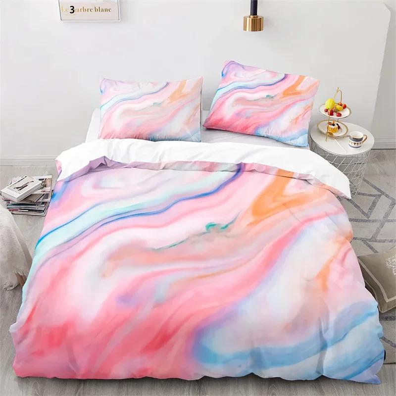 Marble Duvet Cover Microfiber Geometric Pattern Bedding Set Abstract Comforter Cover Full King For Kids Teen Adult Bedroom Decor
