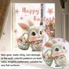 Cartoon Bunny Easter Egg Flower Window Static Sticker For Happy Easter Day Home Festival Party Decorations Sticker