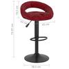 Bar Stool Set of 2 Wine Red Velvet
