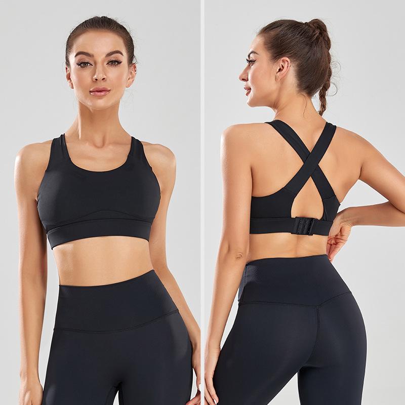 Women’s Shockproof High-Intensity Sports Bra with Wide Straps - Large Size