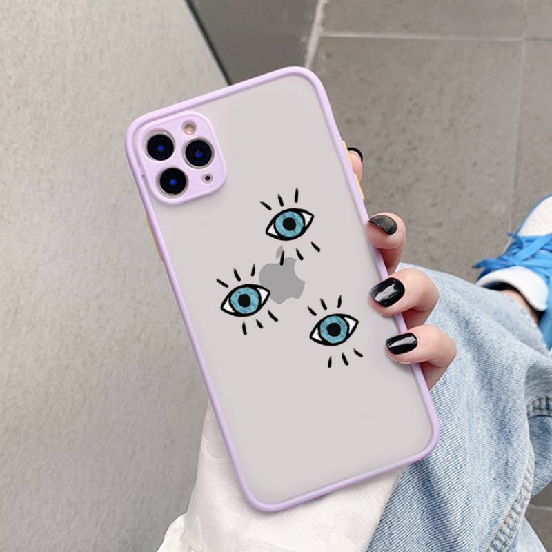 TOPLBPCS Eye Blue Evil Eye Print  for iPhone 7 8 Plus X XR XS 11 12 pro MAX Hard PC TPU Back Cover