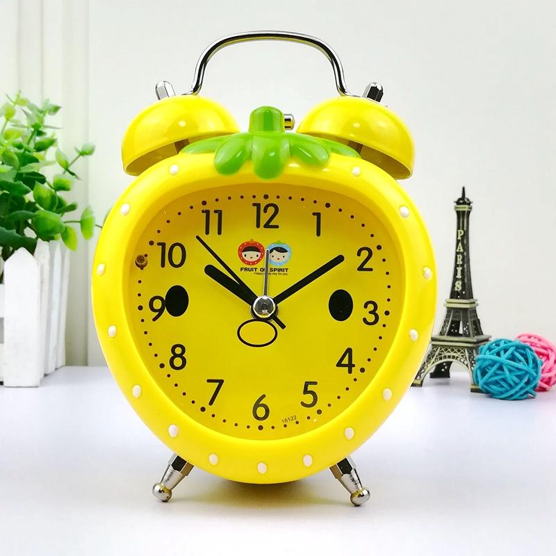 Children's creative red strawberry small alarm clock student lazy alarm clock simple cute silent boy and girl time