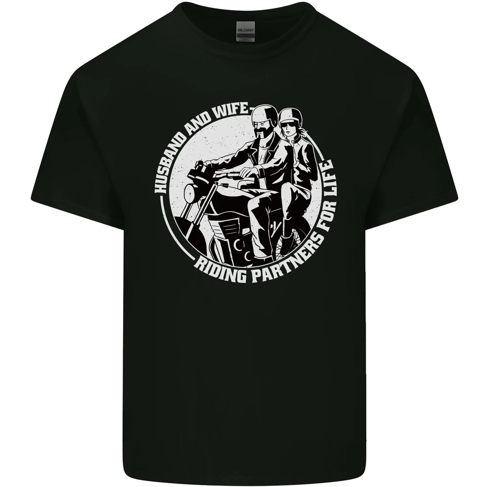 Husband and Wife Biker Motorcycle Motorbike Kids T-Shirt Childrens S