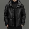 Men's Trendy White Duck Down Winter Jacket - Short, Warm, Cool & Loose Fit Hooded Style