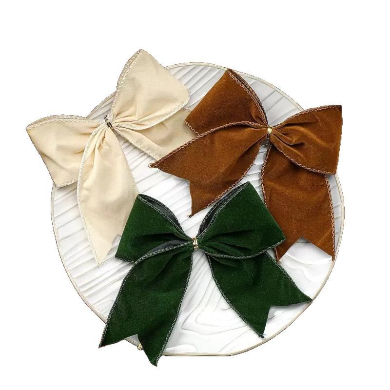 Samt Weihnachts-Schleifen Dekoration 3 Stück 15cm Langlebig für Türkranz DIY Weihnachtsbaum Haus Party Dekor