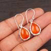 Natural Carnelian Gemstone 925 Sterling Silver Handmade Jewelry Earrings 1.30" EE-3-25