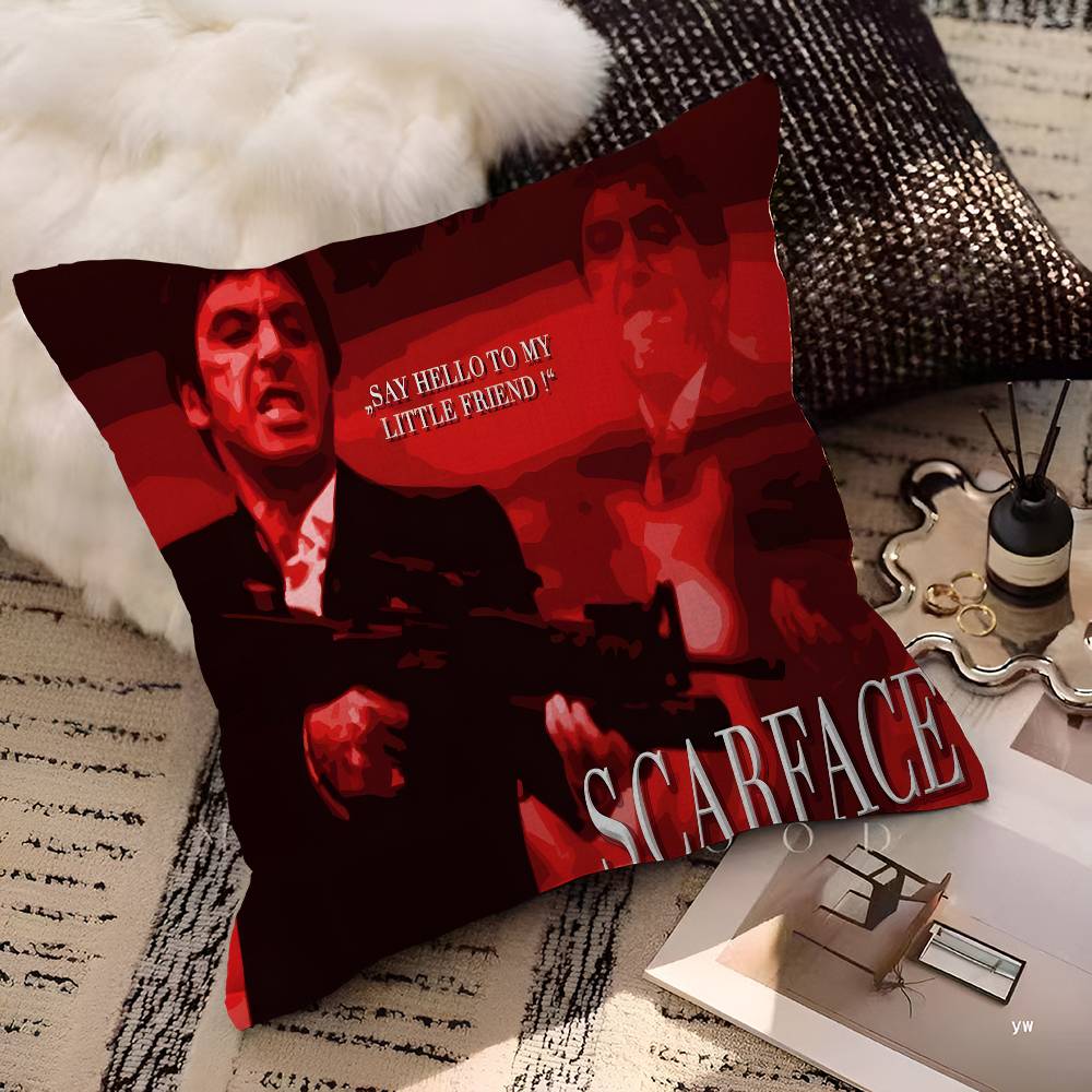 SScarface Tony Montana Cartoon Pillowcase Toon Gift Cushion Cover Bedroom Home Sofa Chair Seat Decor Pillow Case