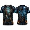 DJ Skeleton Halloween T Shirt Men Neon Purple Music Short Sleeve Crew Neck Rave Party Gothic Streetwear Costume Tee New