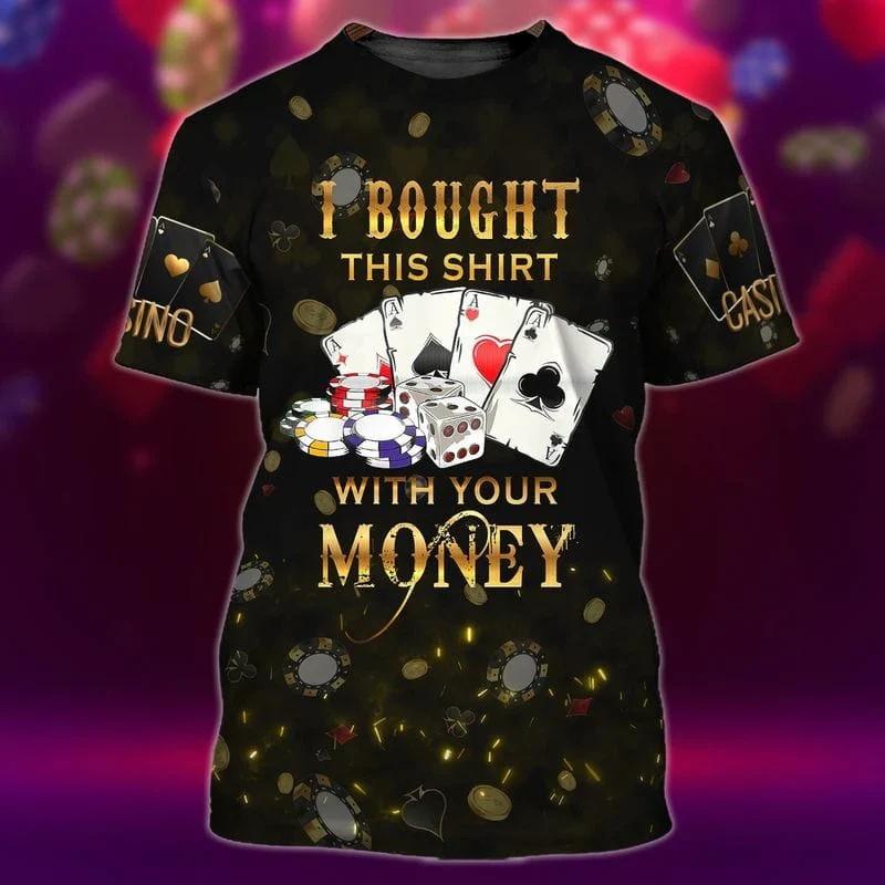 3D Print Playing Cards Poker T Shirts For Men Women Funny Tee Personality Casual Short Sleeves Round Neck Hip Hop Unisex Tshirt