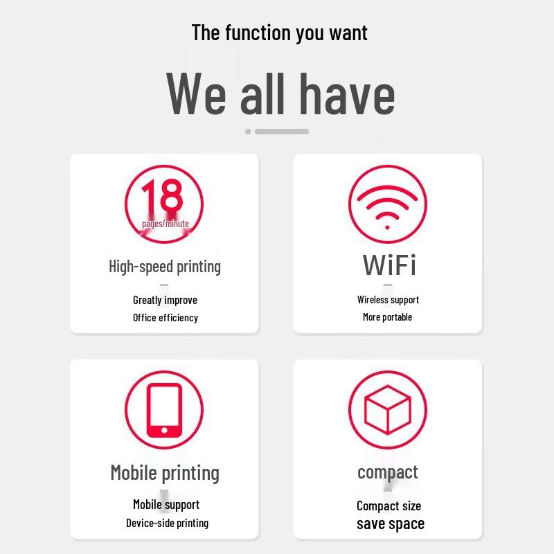 Canon LBP6018w+ Wireless A4 Monochrome Laser Printer CN plug (adapter included)