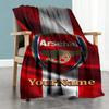 Arsenal Personalized Text Blanket Multi-purpose Customizable Blanket Soft Warm Cozy for Couch Office Chair Picnics Office for All Occasions