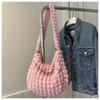 Soft Large Capacity Women Puff Cloud Shoulder Bag Casual Commute Folded Square Bag