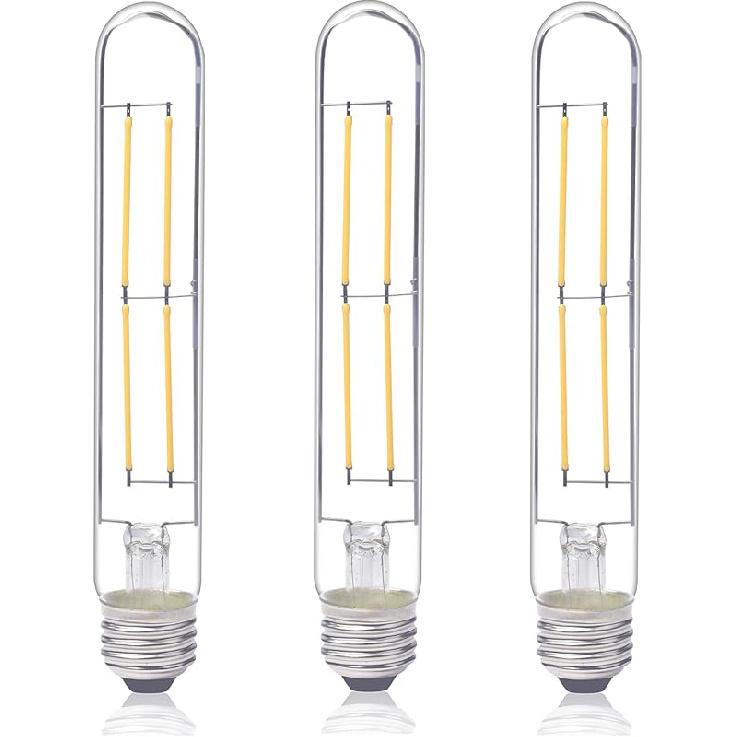 Klarlight Dimmable 6 Watt LED T10 Tubular Light Bulb 60 Watt Incandescent Equivalent E26 Edison Vintage Filament Tube Lamp, Daylight 6000K Medium