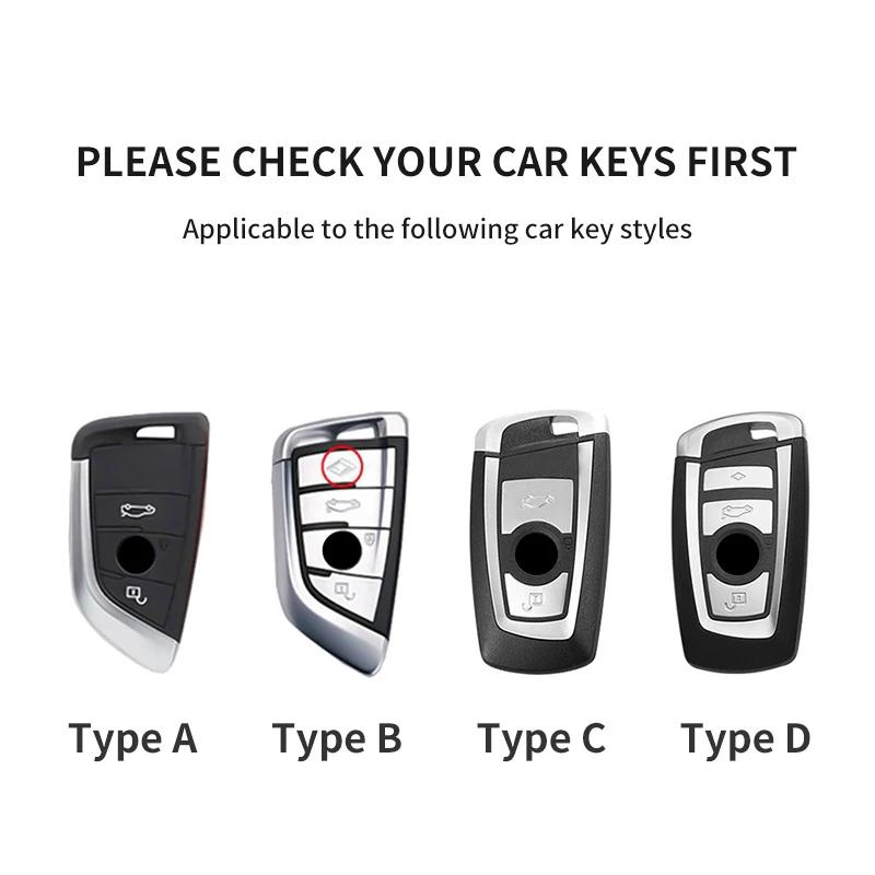 Genuine Leather Auto Smart Key Fob Cover Case Housing Fit For Bmw X1 X3 X5 X6 X7 1 3 5 6 7 Series G20 G30 G11 F15 F16 G01 G02 F48 Keyless Key Fob