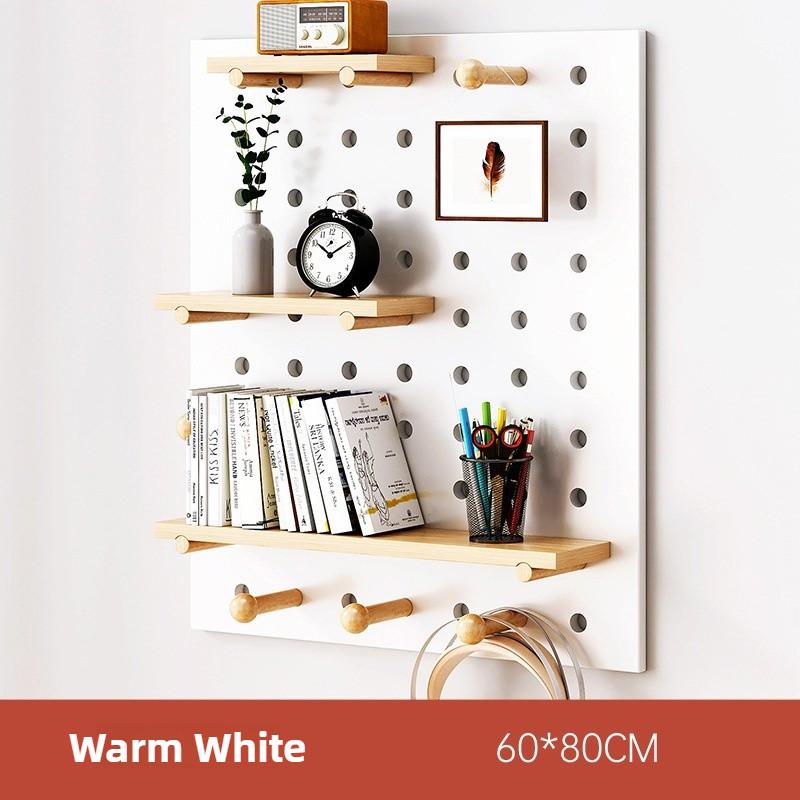 Solid Wood Hole Wooden Shelf Pegboard Accessories Wall Shelf Hole Board Household Decoration Display Stand