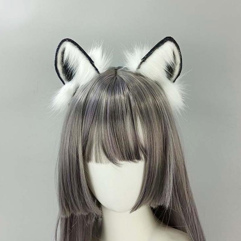 Women Cosplay Headband Belt Fur Animal Tail Furry Tiger Cosplay Party Props Halloween Costume for Carnival Presents
