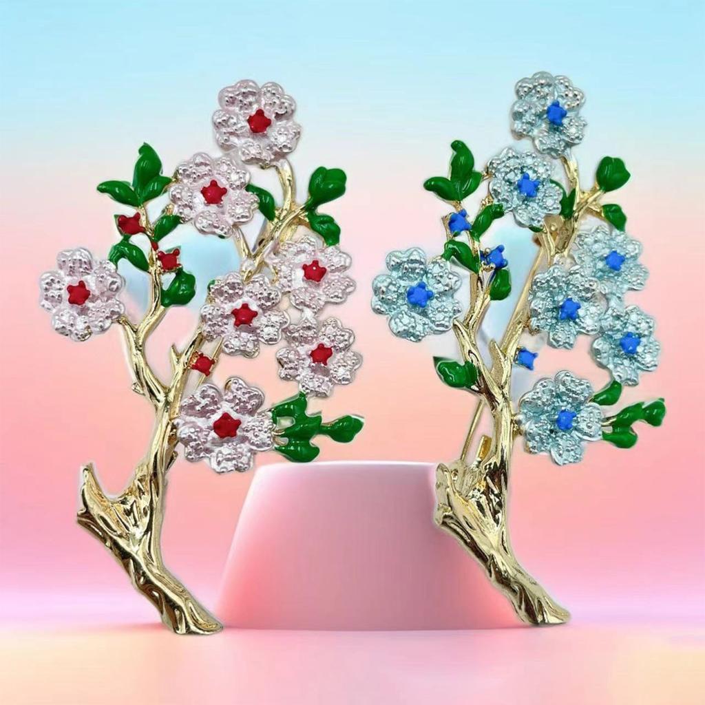 Mehrzweck Handbemalte Emaille Pfingstrose Brosche mit Perlen Akzent Vintage Florale Anstecknadel für Damen Elegante Schmuckgeschenke