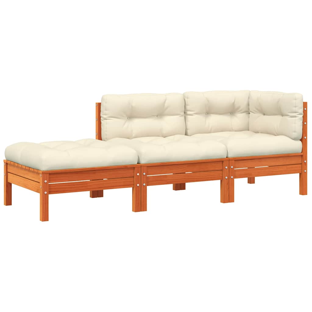 Vidaxl Sofa Ogrodowa Z Poduszkami I Podnóżkiem, 2-Osobowa
