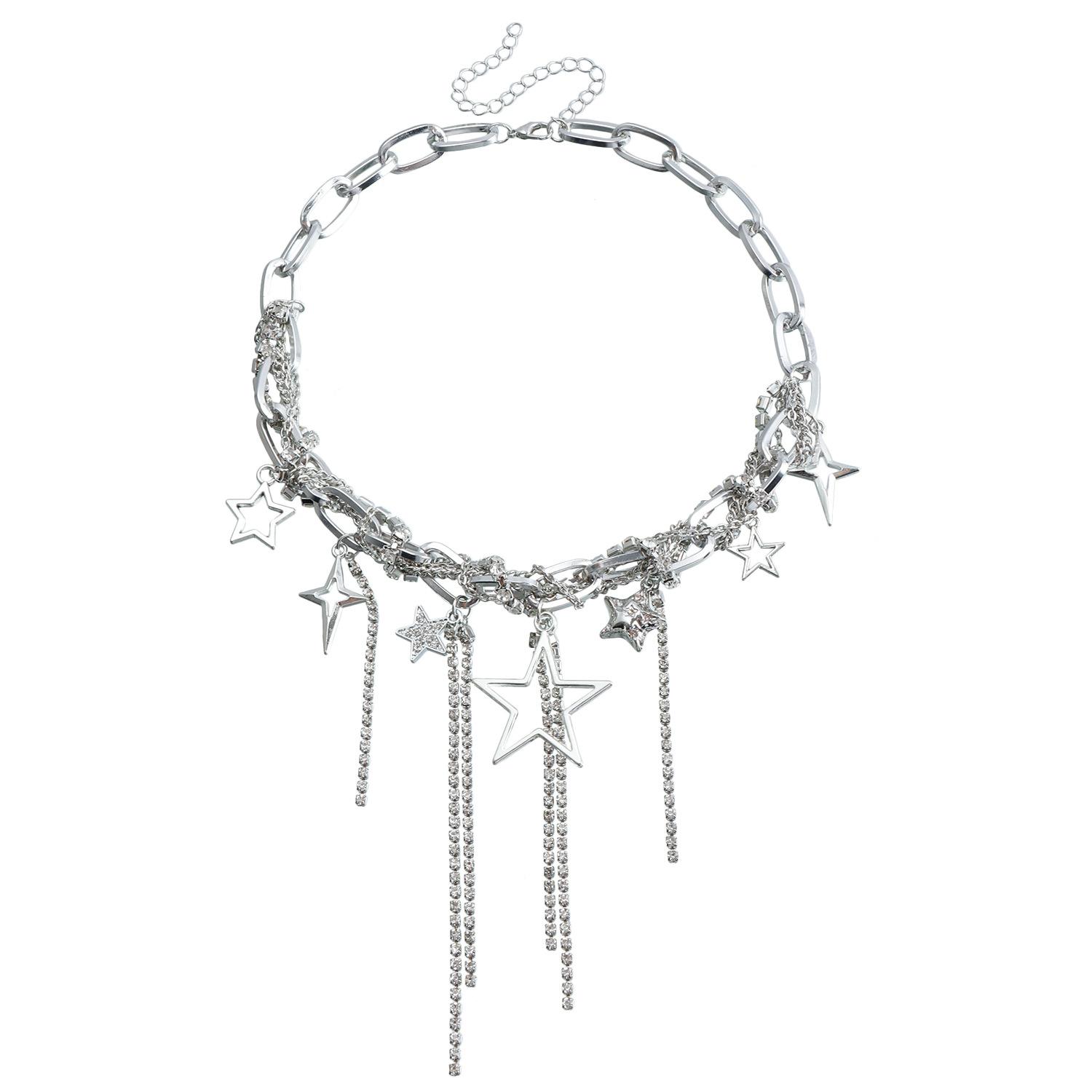 

Вечеринка Леди Самодельная Версия Синьсиньцзы Вечеринка Вечеринка Сверкающее Полное Бриллиантовых Страз Ожерелье Чистая Похоть Пряное Ожерелье Девушки