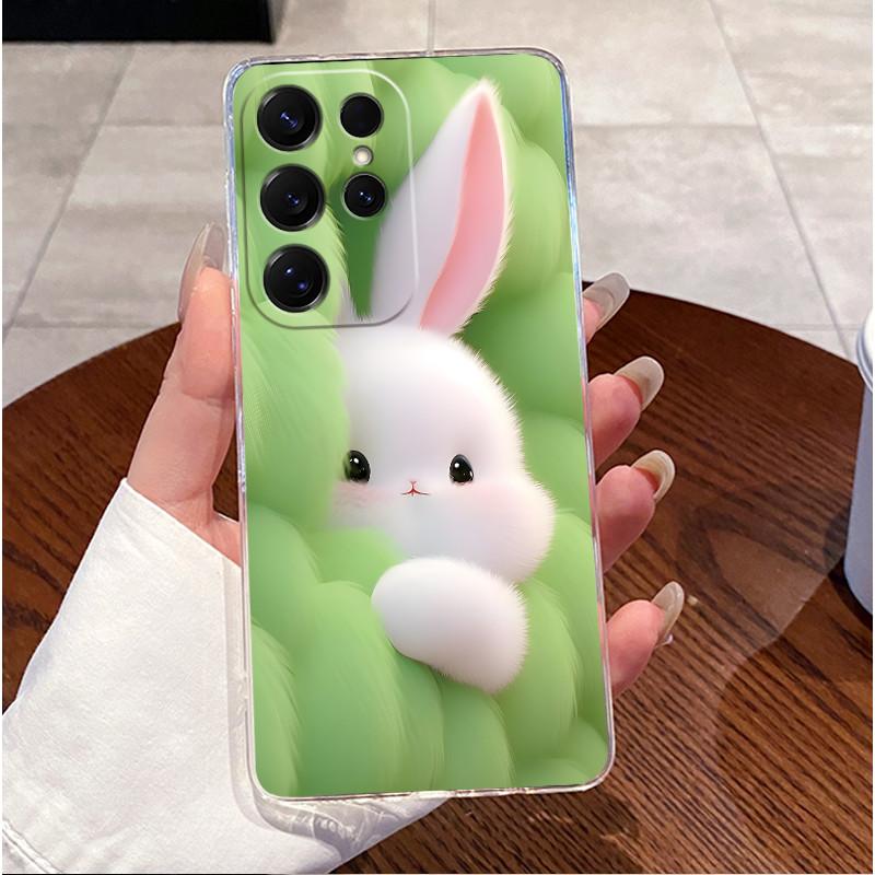For Samsung S26 Ultra Casing For Samsung Galaxy S26 Plus Ultra 5G Phone Case Luxury Funny Cute Rabbit Cat Transparent Back Cover